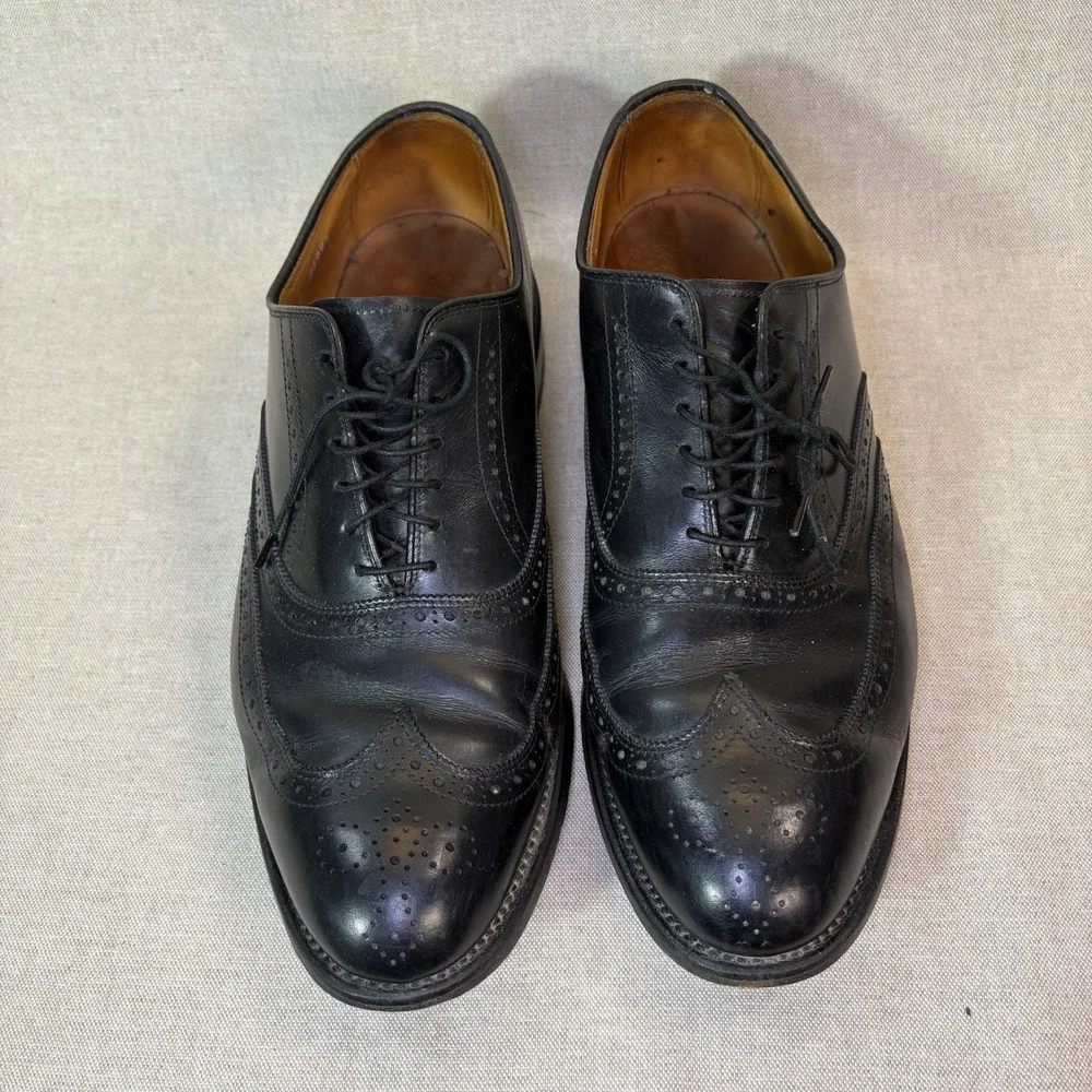 Allen Edmonds Leather Chester Wing Tip Black Oxford Dress Shoe Mens Size 11 D
